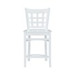 Linon Flint Set of 2 Lattice Back Counter Stools in Glossy White Beechwood
