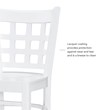 Linon Flint Set of 2 Lattice Back Counter Stools in Glossy White Beechwood