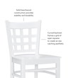Linon Flint Set of 2 Lattice Back Counter Stools in Glossy White Beechwood