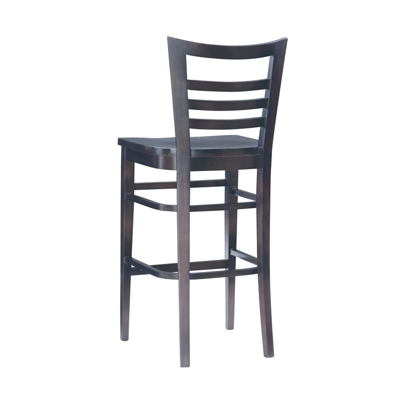 Linon Mabley Solid Wood Commercial Grade Set of Two Barstools in Brown
