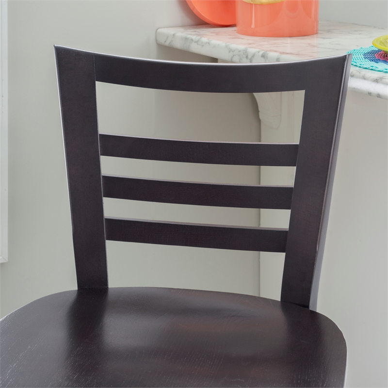 Linon Mabley Solid Wood Commercial Grade Set of Two Barstools in Brown