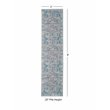 Linon Washable Wills Polyester 2'x8' Rug in Gray
