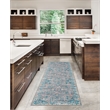 Linon Washable Wills Polyester 2'x8' Rug in Gray