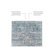Linon Washable Wills Polyester 3'x5' Rug in Gray