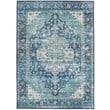 Linon Washable Madi Polyester 3'x5' Rug in Teal Blue
