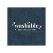 Linon Washable Madi Polyester 3'x5' Rug in Teal Blue