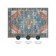 Linon Washable Langley Polyester 2'x3' Rug in Teal Blue