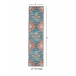 Linon Washable Langley Polyester 2'x8' Rug in Teal Blue