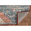 Linon Washable Langley Polyester 3'x5' Rug in Teal Blue