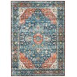 Linon Washable Langley Polyester 3'x5' Rug in Teal Blue