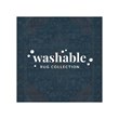 Linon Washable Langley Polyester 3'x5' Rug in Teal Blue