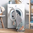 Linon Washable Langley Polyester 3'x5' Rug in Teal Blue