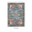 Linon Washable Langley Polyester 3'x5' Rug in Teal Blue