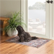 Linon Washable Buford Polyester 2'x3' Rug in Teal Blue