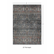Linon Washable Buford Polyester 2'x3' Rug in Teal Blue