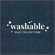 Linon Washable Buford Polyester 2'x8' Rug in Teal Blue