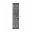 Linon Washable Buford Polyester 2'x8' Rug in Teal Blue