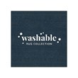 Linon Washable Buford Polyester 5'x7' Rug in Teal Blue