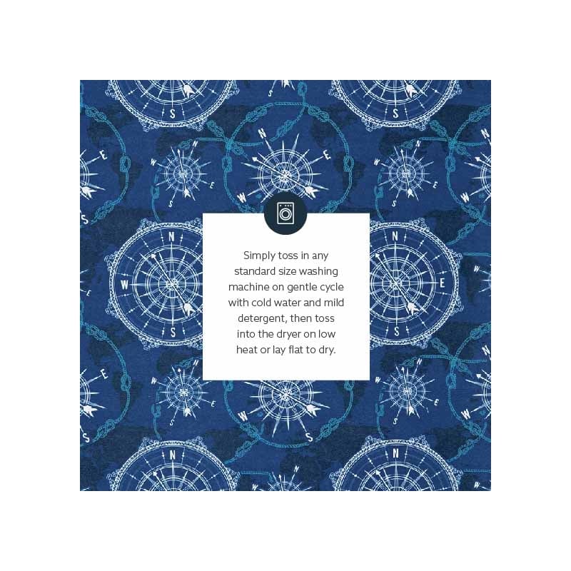Linon Washable Declan Polyester 2'x8' Rug in Blue