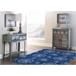 Linon Washable Declan Polyester 5'x7' Rug in Blue