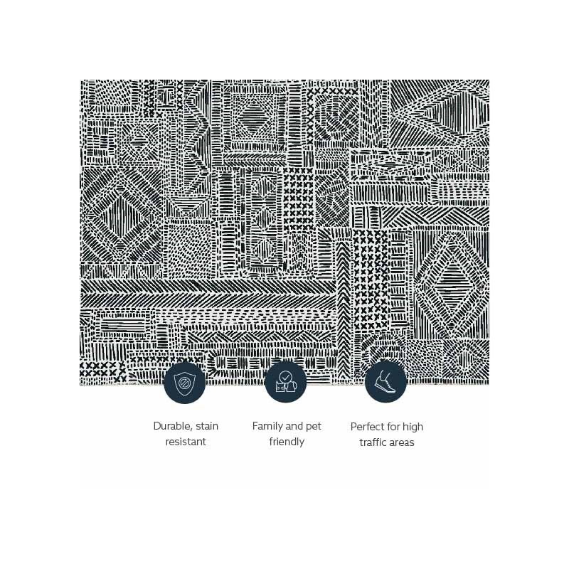 Linon Washable Kylen Polyester 2'x8' Rug in Ivory