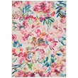 Linon Washable Gatlin Polyester 5'x7' Rug in Raspberry Red