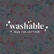 Linon Washable Gatlin Polyester 5'x7' Rug in Raspberry Red