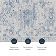 Linon Washable Zayd Polyester 2'x8' Rug in Gray