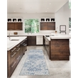 Linon Washable Zayd Polyester 2'x8' Rug in Gray