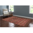 Linon Washable Wesson Polyester 5'x7' Rug in Garnet Red
