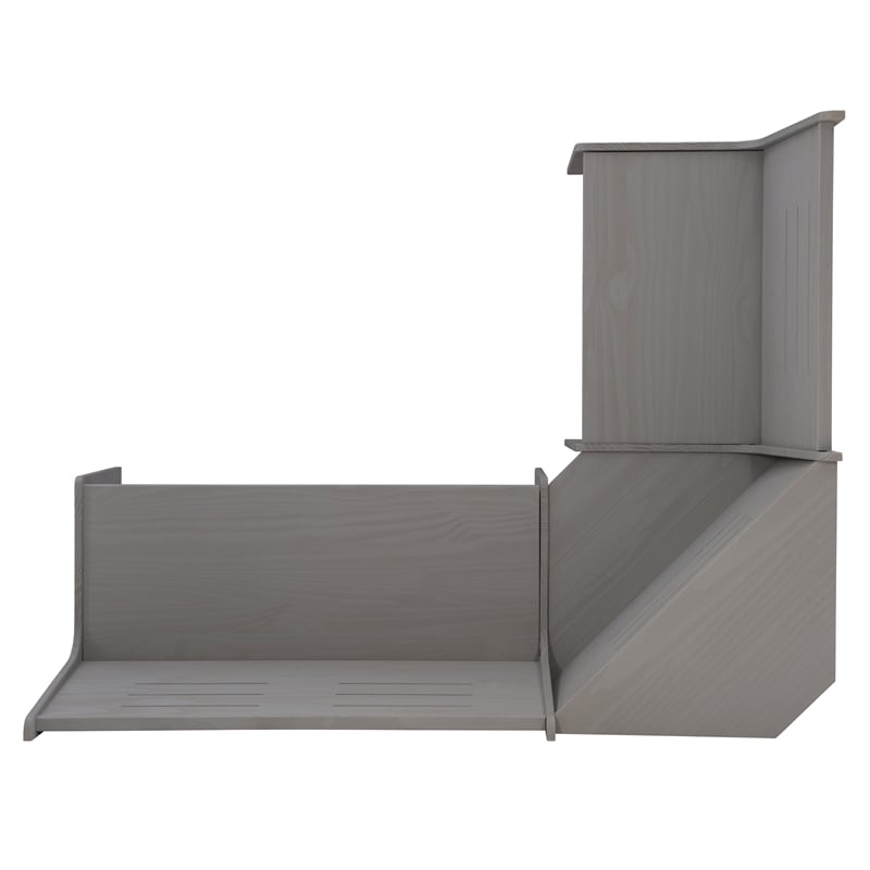 Linon Talon Pine Wood Corner Dining Nook Set with Storage in Gray Finish