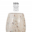 Linon Rainer Capiz Drum Side Table with Mother of Pearl Fish Design in Ivory