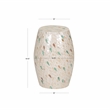 Linon Rainer Capiz Drum Side Table with Mother of Pearl Fish Design in Ivory
