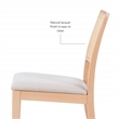 Linon Cole Rattan Seat Back Dining Chair with Padded Seat in Natural Solid Wood