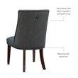 Linon Hale Set of 2 Dining Chairs Upholstered in Gray Fabric Espresso Wood Legs