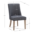 Linon Hale Set of 2 Dining Chairs Gray Fabric Upholstery with Natural Wood Legs