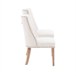 Linon Hale Set of 2 Dining Chairs Natural Beige Upholstery Natural Wood Legs