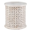 Linon Lainey Wood Hand Carved Side Accent Table in White