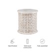 Linon Lainey Wood Hand Carved Side Accent Table in White