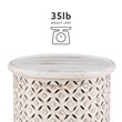 Linon Lainey Wood Hand Carved Side Accent Table in White