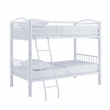 Linon Heavy Metal Twin Over Twin Bunk Bed Attached Ladder in White