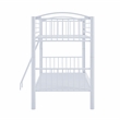 Linon Heavy Metal Twin Over Twin Bunk Bed Attached Ladder in White