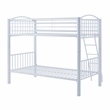 Linon Heavy Metal Twin Over Twin Bunk Bed Attached Ladder in White