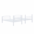 Linon Heavy Metal Twin Over Twin Bunk Bed Attached Ladder in White