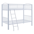 Linon Heavy Metal Twin Over Twin Bunk Bed Attached Ladder in White