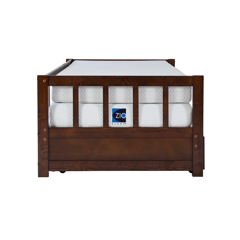 Linon Macey Twin to King Daybed 2 Spacious Drawers in Espresso Stained Pine Wood