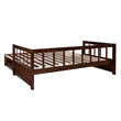 Linon Macey Twin to King Daybed 2 Spacious Drawers in Espresso Stained Pine Wood