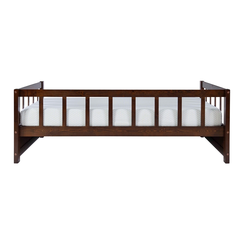 Linon Macey Twin to King Daybed 2 Spacious Drawers in Espresso Stained Pine Wood