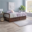 Linon Macey Twin to King Daybed 2 Spacious Drawers in Espresso Stained Pine Wood