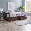 Linon Macey Twin to King Daybed 2 Spacious Drawers in Espresso Stained Pine Wood